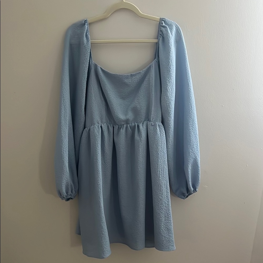 ARULA Blue Bishop Sleeve Sundress